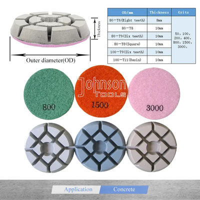 50 Korn 3" Granit konkreter Diamond Sanding Pads, der Kratzer entfernt