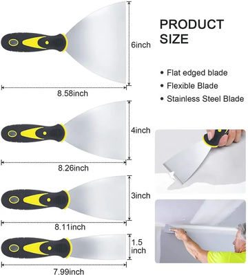 4 Packungen Multi Putty-Messer-Scrapers Set Spackle-Messer Premium-Edelstahl-Farbschraubklinge