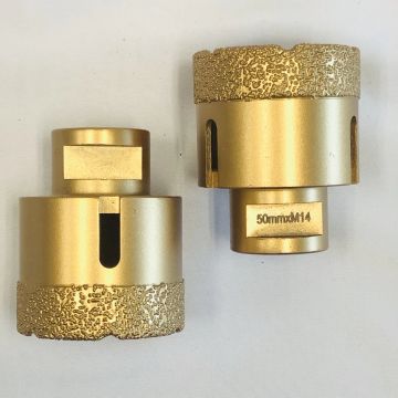 Vakuum 4pcs M14 50mm bronzierte Diamond Tools Drill Bit Minimal-Splitterung