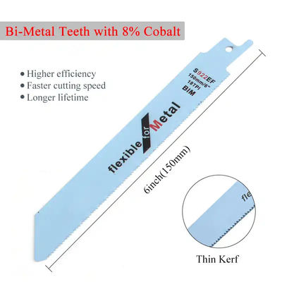 6 Zoll Metall schneidend wechselseitige Säge Klinge Set Bi-Metall Sawzall Klingen für Metallrohrblatt Metall-Rebar 18TPI
