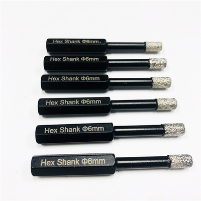 Vakuum Ods 6mm bronzierte Diamond Core Bits For Porcelain-Fliese